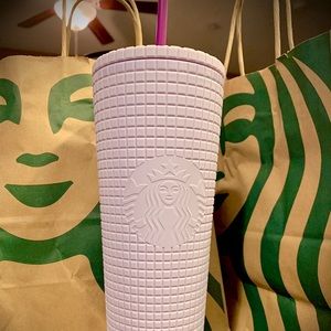 Starbucks Lilac / Lavender Matte Grid Tumbler